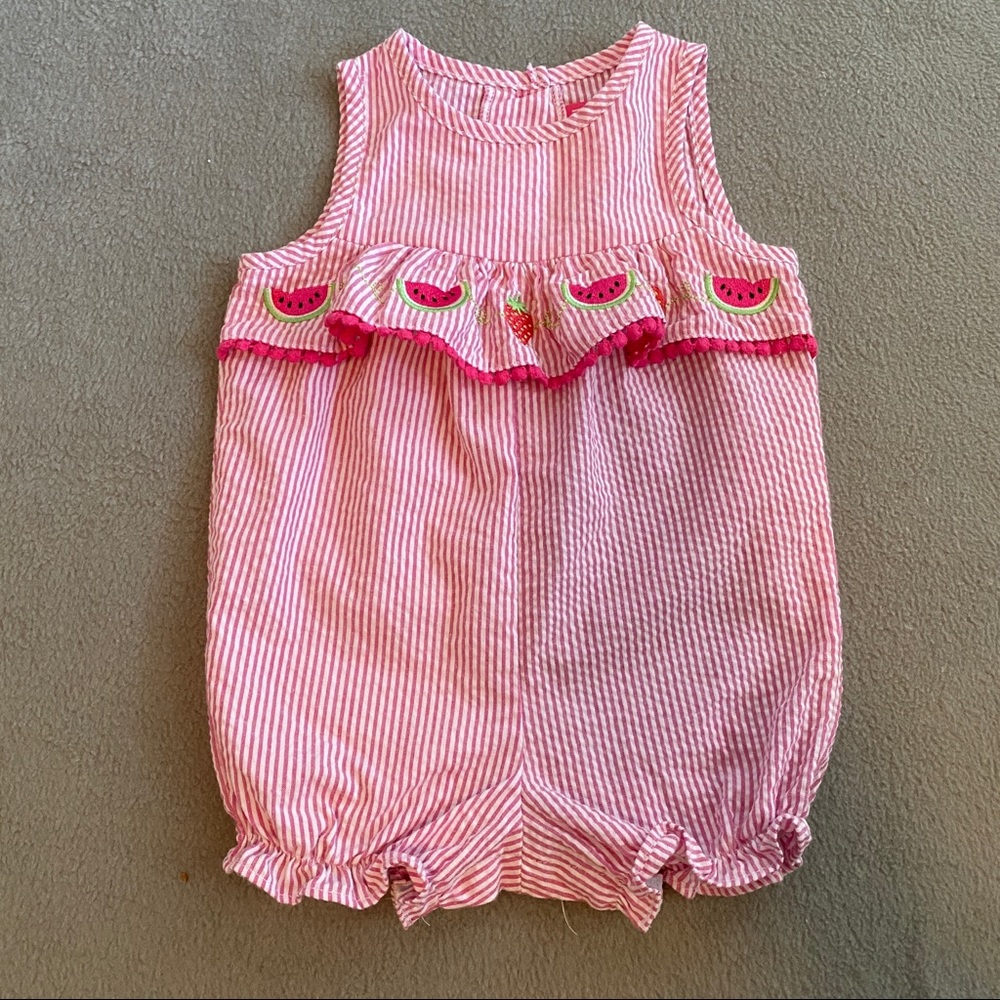 💗 Baby girl watermelon romper EUC